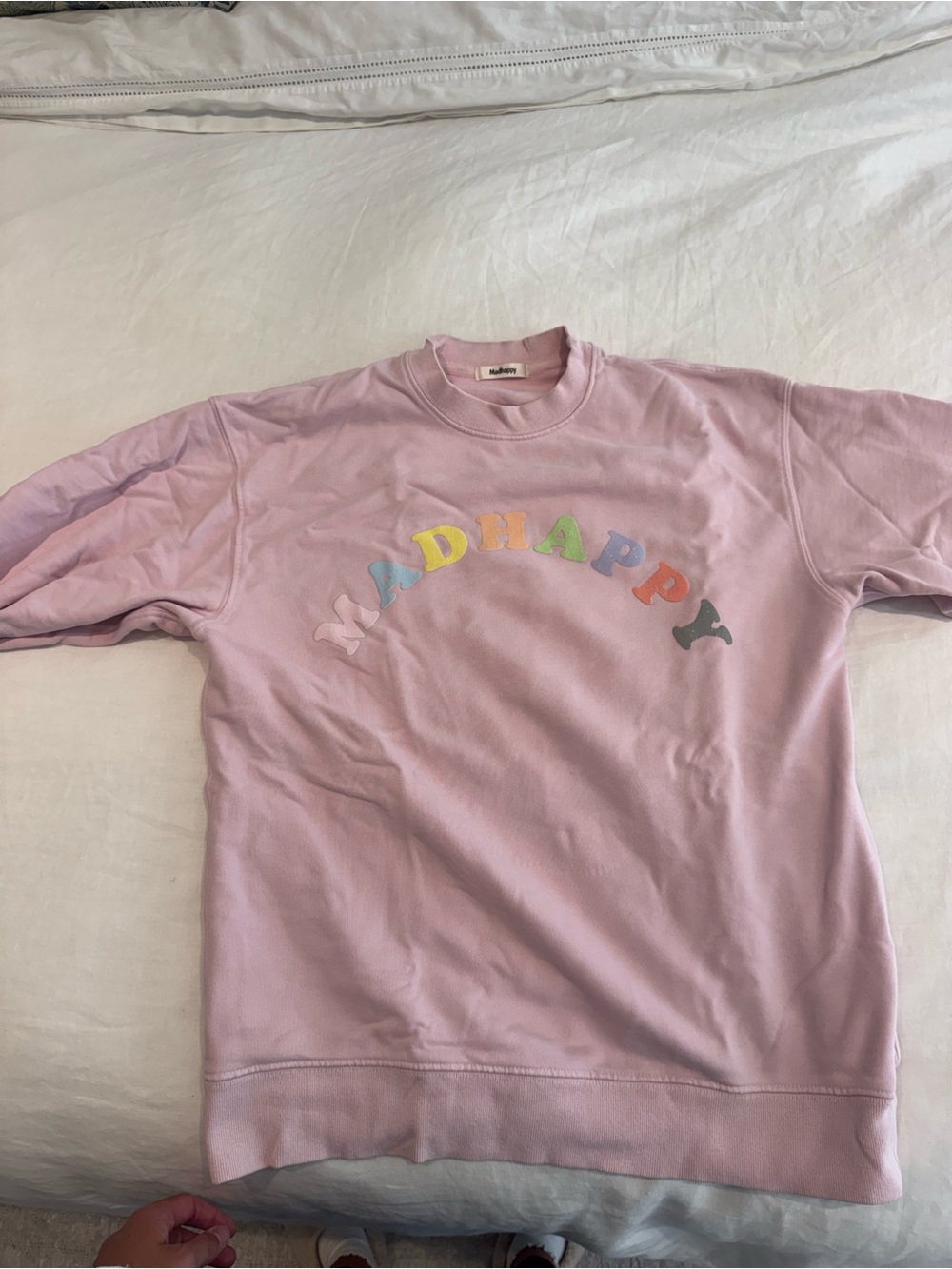 Madhappy Pastel Pink Rainbow Logo Crewneck